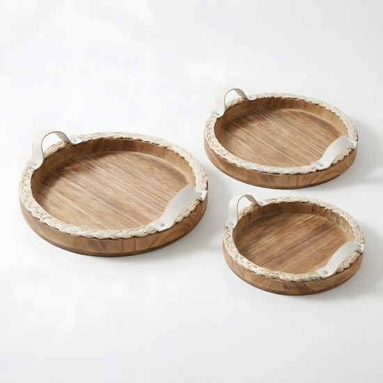 Wooden Tray Set 3 Pcs